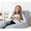 Oreiller pour la grossesse, oreiller complet en forme de U, coussin d'allaitement, de soutien et de maternité pour les femmes enceintes avec housse en velours amovible (gris)