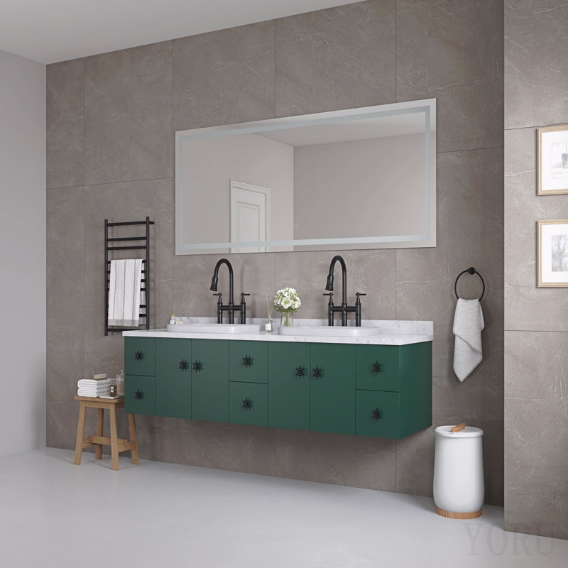 Miroir de salle de bain à DEL 96 po x 36 po avec façade et rétroéclairage, miroir de meuble-lavabo mural, anti-buée, mémoire, 3 couleurs, réglable en continu