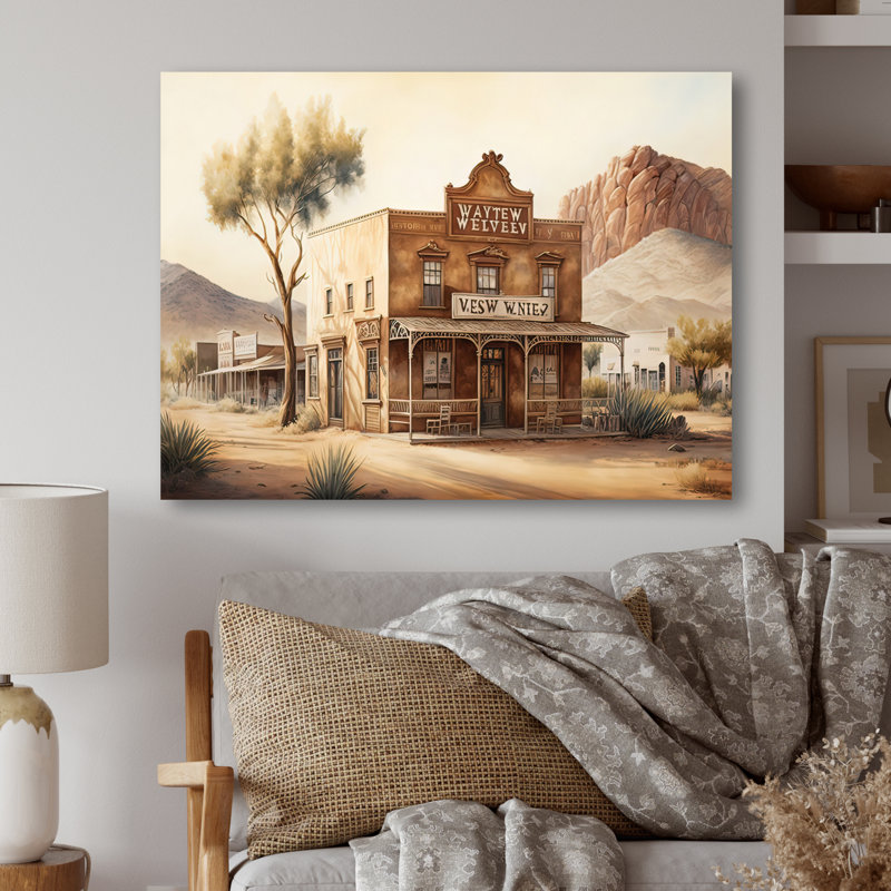 Arizona Wild West Town IV - Impression sur toile, H 30 po x l 40 po x P 1,5 po, Toile tendue