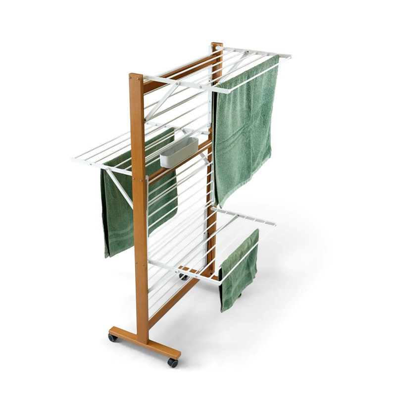 Beech Wood Foldable Rolling Drying Rack