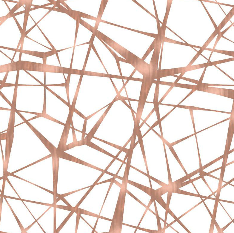 Rouleau de papier peint adhésif Web L 27 pi x l 50 po Web, Rose / Or