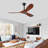 52 Inch Indoor Ceiling Fans With Lights,3 Solid Wood Blades, Ceiling Fan With Remote Control,Reversible DC Motor, Fan Light For Bedroom, Living Room, Study Room