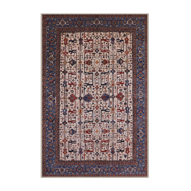 Tapis oriental rouge / bleu / crème Harlowton, Rectangle 5 pi x 7 pi