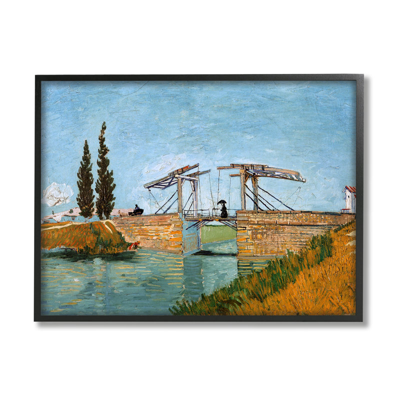 «Brug Bij Langlois Vincent Van Gogh Classic Bridge» par One1000paintings, peinture sur toile à cadre flottant