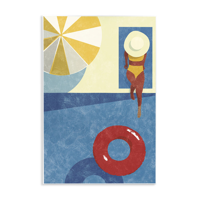 «Summer Poolside Girl» par Victoria Barnes, H 19 po x l 13 po
