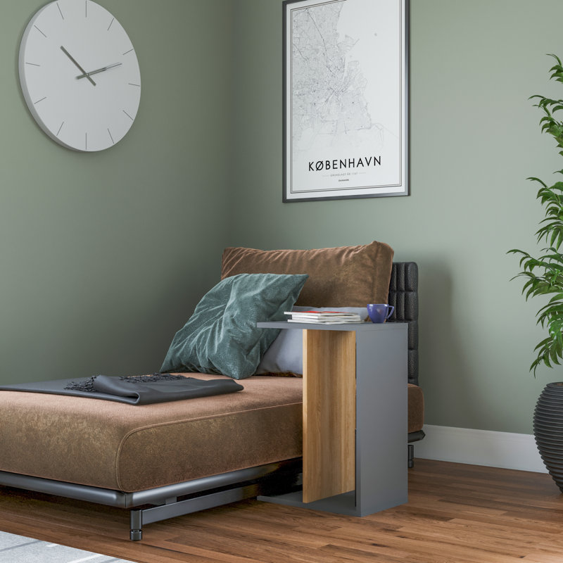Najni End Table, Anthracite/Oak
