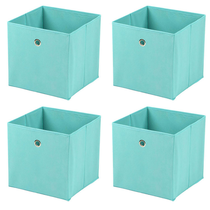 Pack Of 4 Large Foldable Storage Cube Organizers – Collapsible Canvas Fabric Boxes For Living Room, Bedroom, Nursery, Office, And Playroom (30X30x30cm)