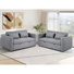 Dewart 55.5" Wide Soft Linen Upholstered Sofa Bed With Accent Pillow (Set of 2)