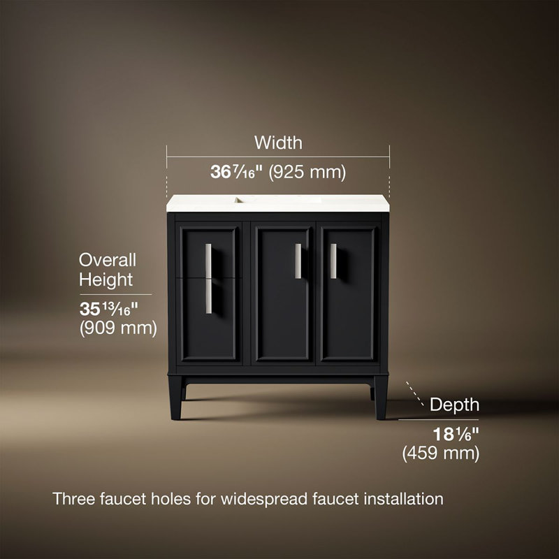 Southerk 36-In Bathroom Vanity Set, Slate Gray