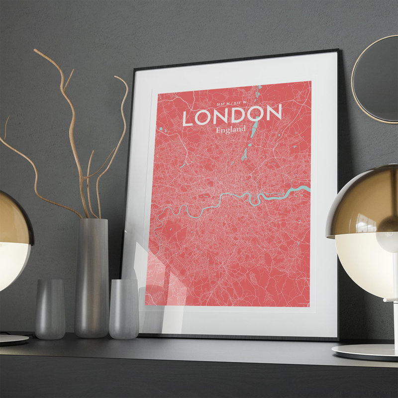 London City Map In Maritime - No Frame Print, 27.6cm H x 19.7cm W x 0.05cm D