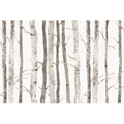 Graphic Birches - Wrapped Canvas Print