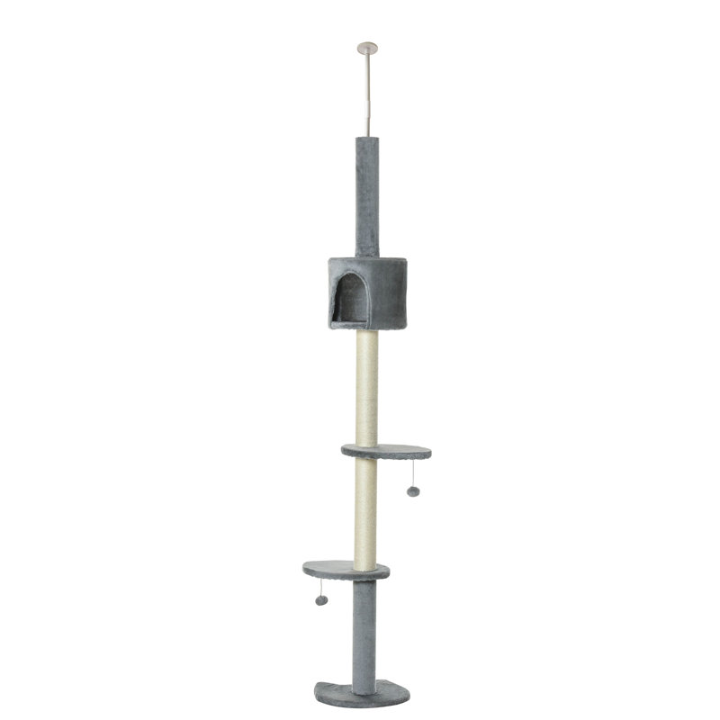 Gray Sisal 4-Tier Adjustable Cat Climbing Tree