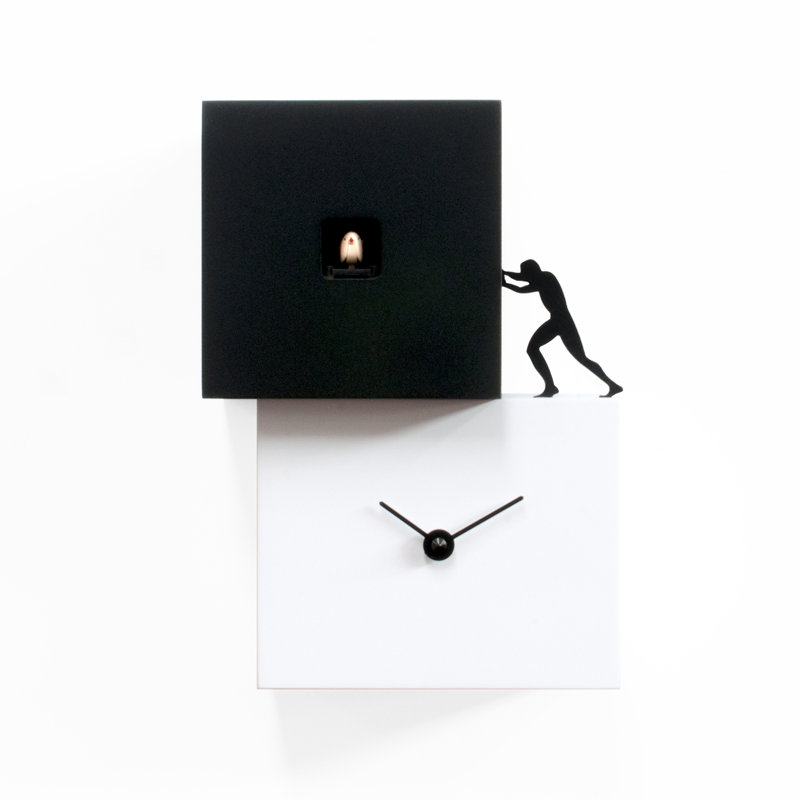 Downie Wood Wall Clock, Black