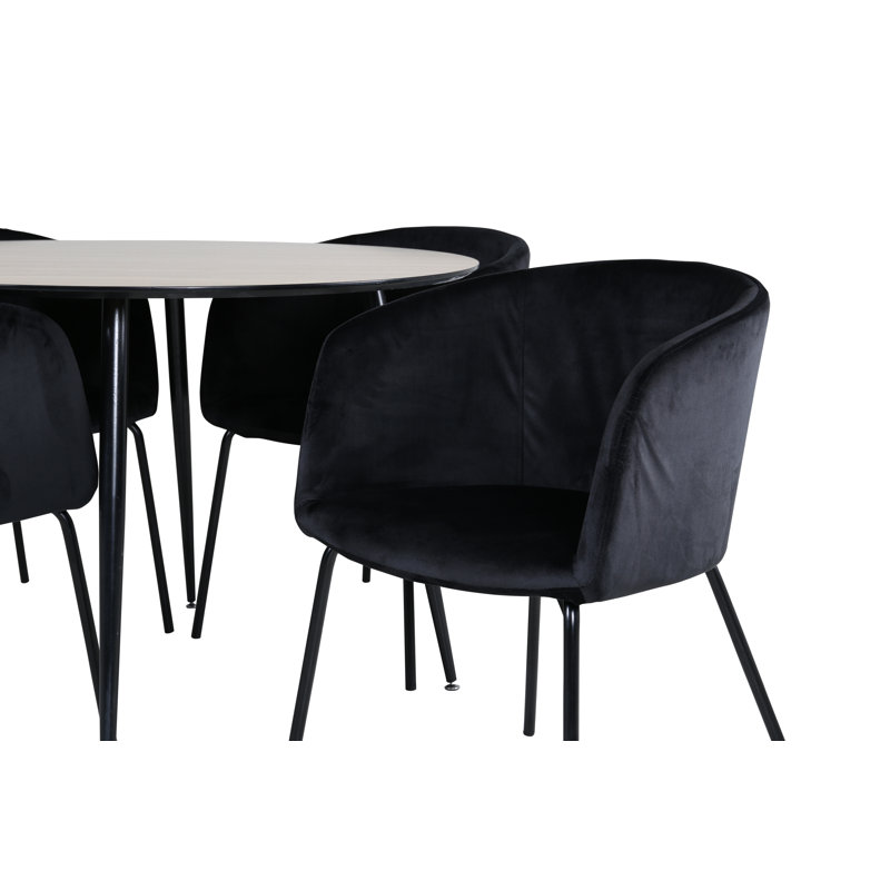 Dolson 4 - Person Dining Set, Black, Nature