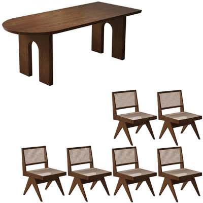 Minimalist style full solid wood dining table set