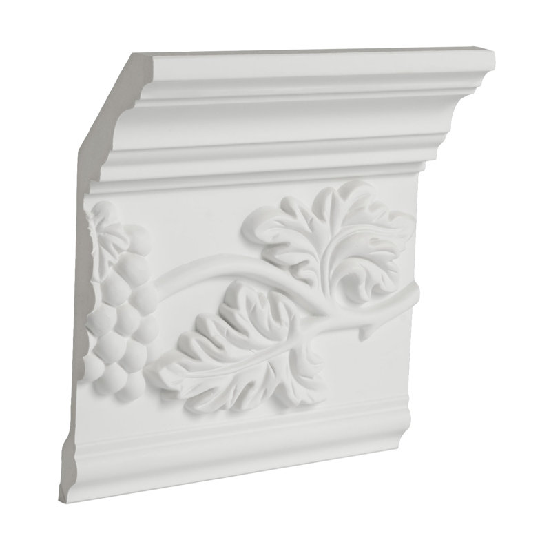 2-3/4 in x 6-7/8 in x 6 in Long Grapevine Polyurethane Crown Moulding Sample