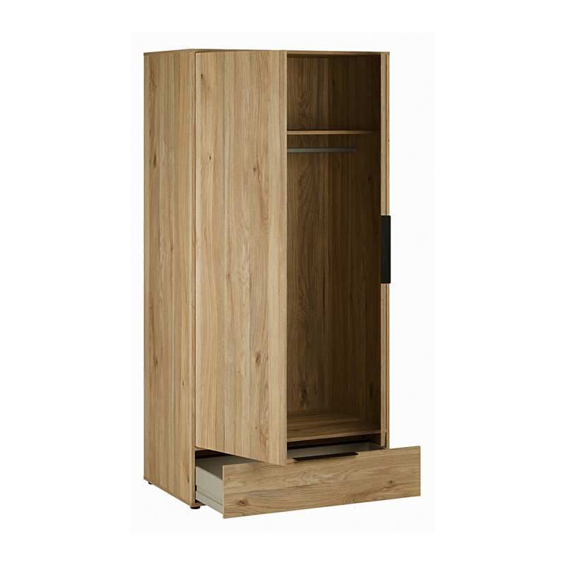 ORKNEY 2 Door Manufactured Wood Wardrobe, Warm Oak