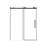 Frameless Single Sliding Shower Door, 56-60 In W X 76 In H, Clear Tempered Glass, Matte Black Finish
