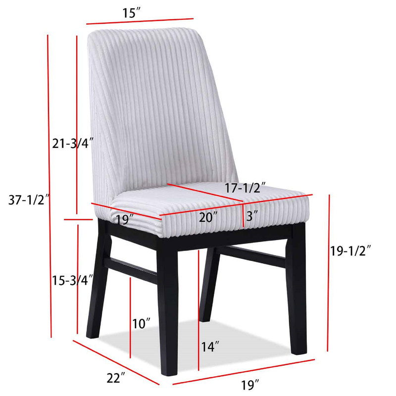 Chaise d'appoint rembourrée 2pc, Blanc