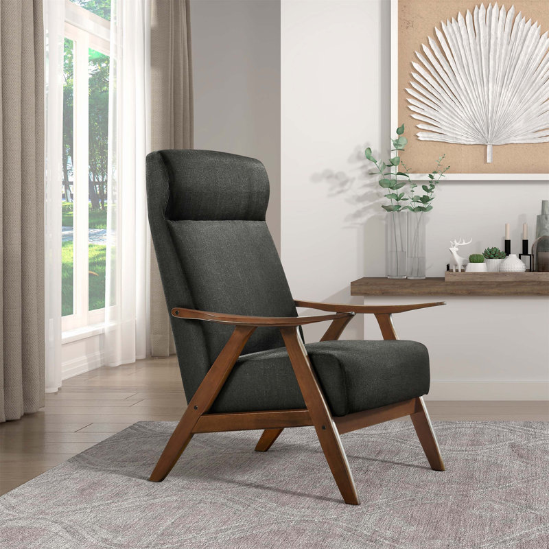 Fauteuil avec 4 pieds, Polyester gris foncé