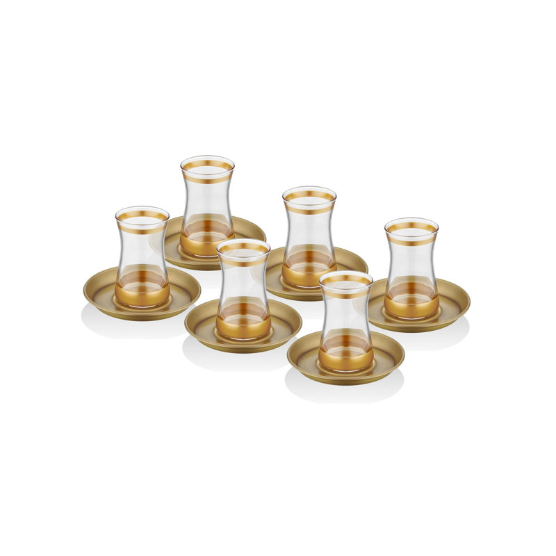 Ensemble de 6 oz 5 pièces Kolten Ensemble verre à thé / verre à café, Or