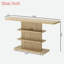 Console 63 po vintage avec tablettes de rangement ouvertes à 2 niveaux et grand plateau de table-130192802