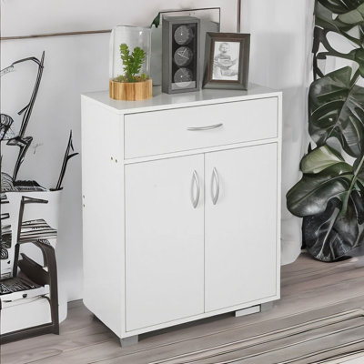 Wooden Storage Cabinet Organiser With Drawer Oak