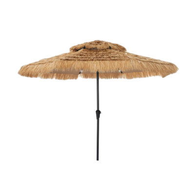Carachure Lighted Hawaiian Style Thatched Umbrella