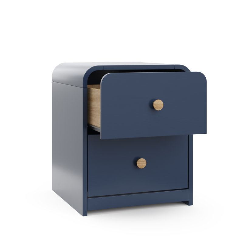 Santos 2-Drawer Nightstand, Midnight Blue
