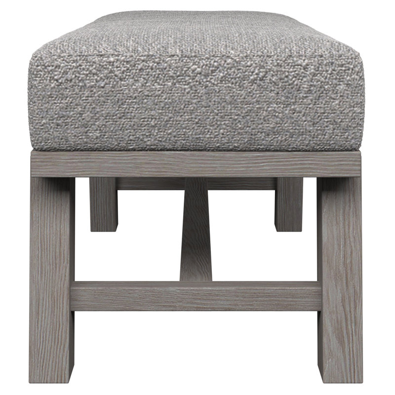 Trianon 56" Light Gray Polypropylene Modern Upholstered Bench