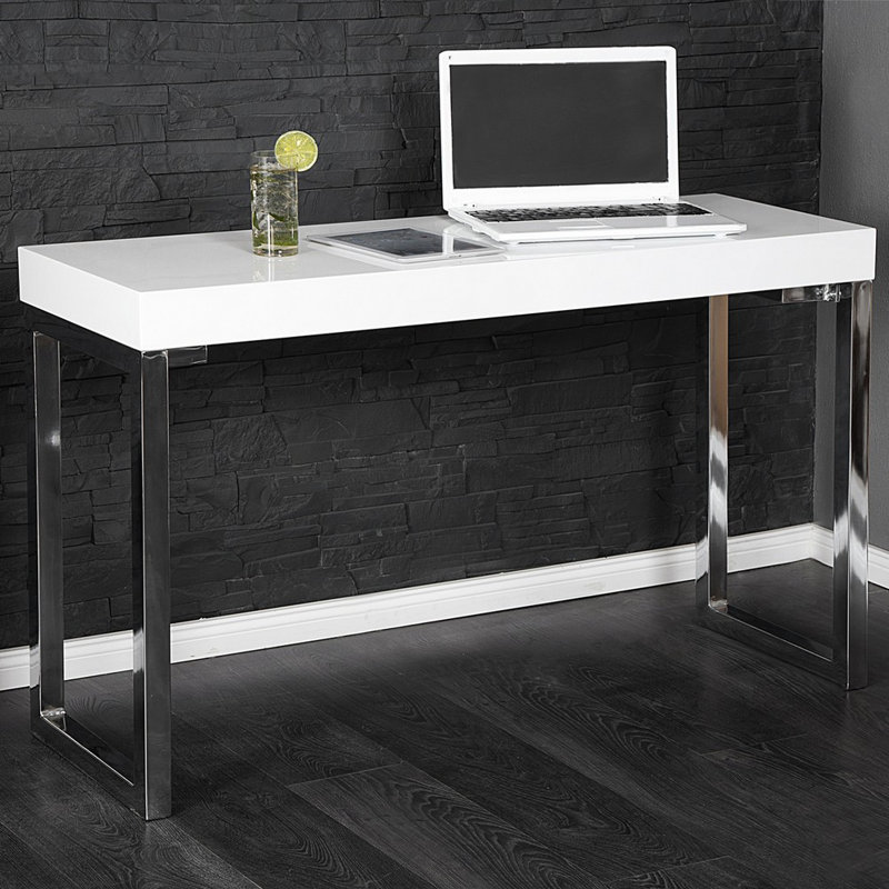 Dunham Metal Base Writing Desk, White