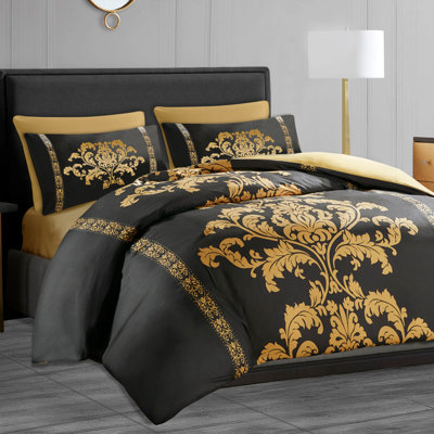 Soft Touch Reversible Duvet Cover Set with Secure Zipper & Corner Ties