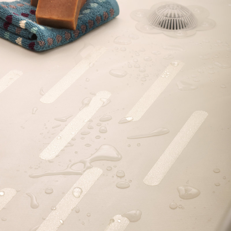 Tapis de douche antidérapant Ledya, Clair