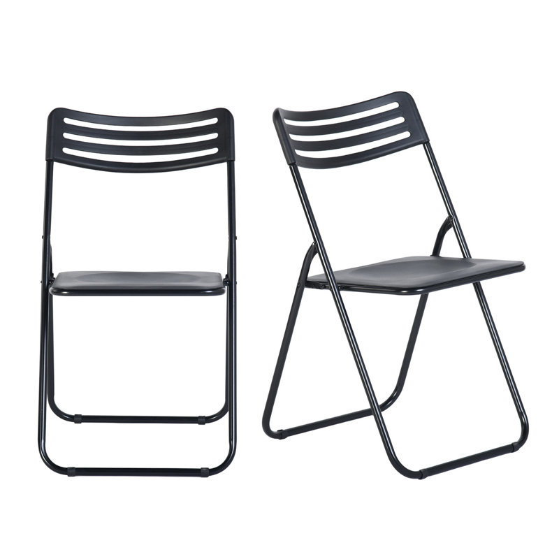 Plastic Stackable Folding Chair Folding Chair Set, Black