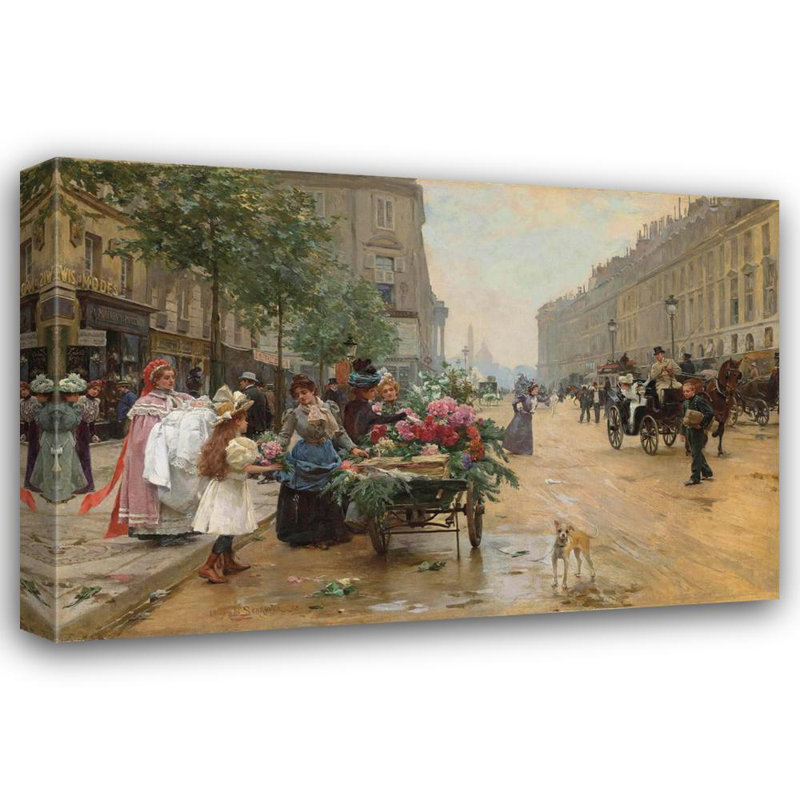 "Rue Royale, Paris" par Louis Marie De Schryver - Art sur toile tendue avec châssis, H 17 po x l 24 po
