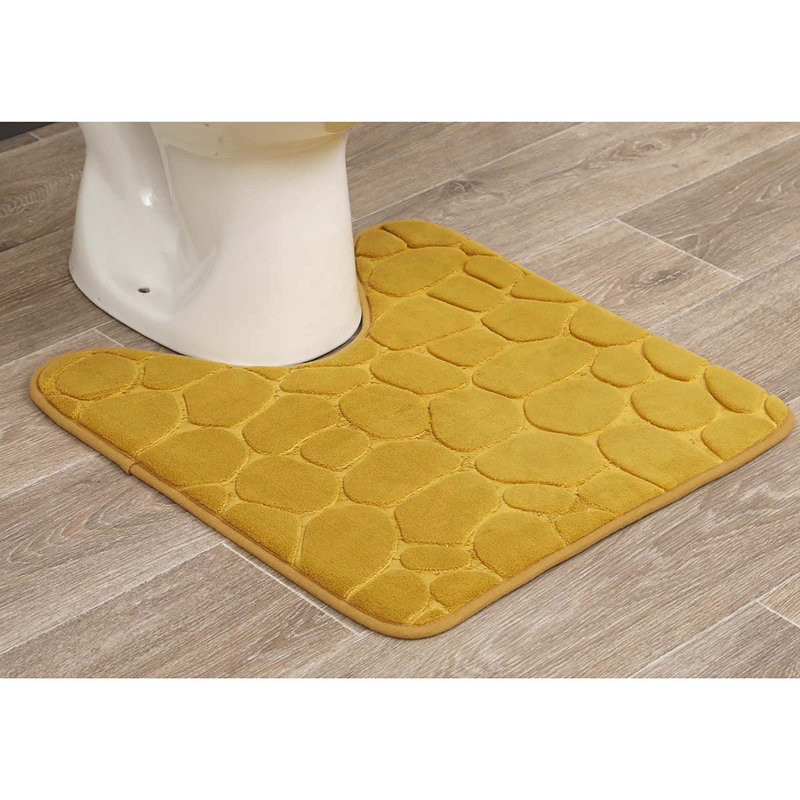 Yellow Mustard Memory Foam U-Shaped Contour Bath Rug