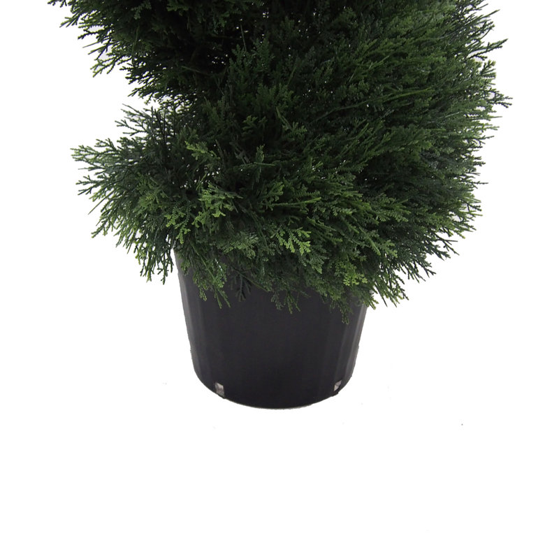 Cèdre vert artificiel en pot, H 72 po x l 16 po x P 16 po