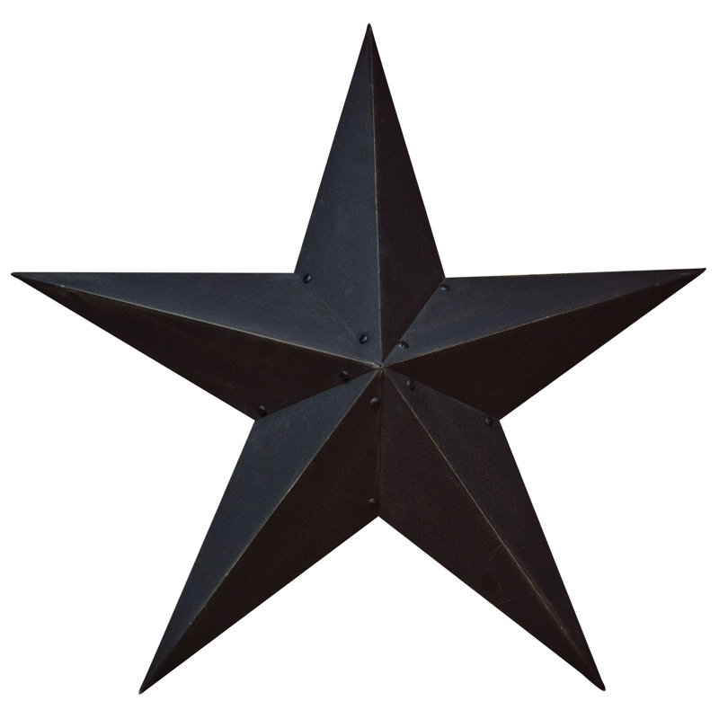 Étoile décorative en métal, Noir, H 36 po x l 36 po x P 1 po