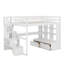 Lit mezzanine double avec bureau, tablettes, escalier de rangement et 2 tiroirs-1760949203