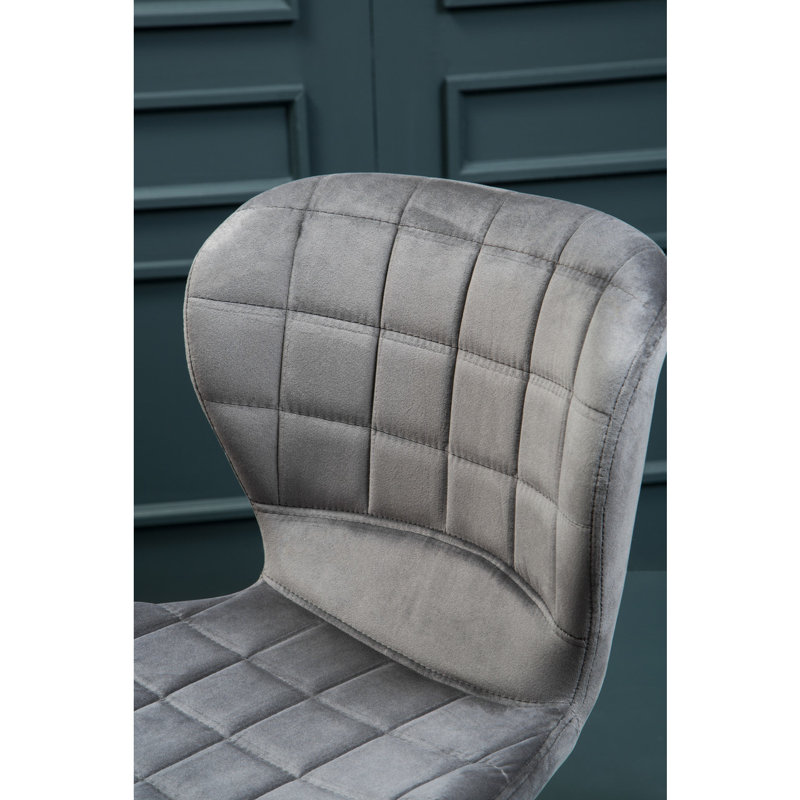 Foosland Upholstered Counter Stool with Metal Frame, Silver, Grey