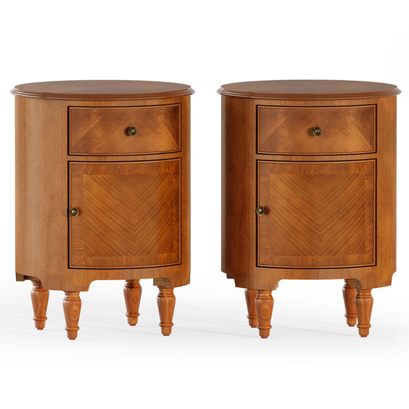 Ensemble de 2 tables de bout en bois massif assemblées de 17,71 po