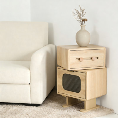 Table d'appoint rotative avec rangement en métal MDF Creative