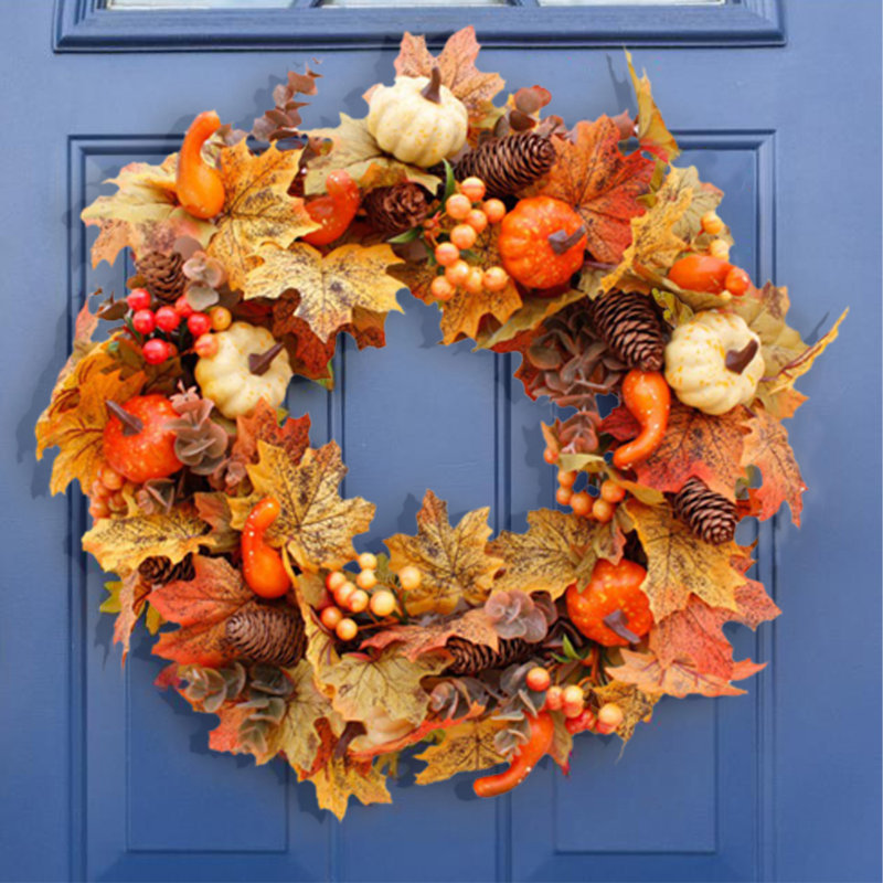 Faux Mixed Assortment Plastic 50cm Wreath