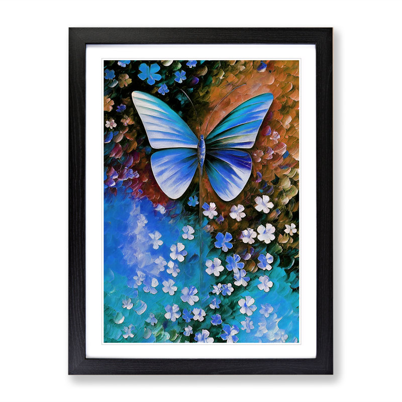 Solo Butterfly - Single Picture Frame Print, Black, 34cm H x 25cm W x 2cm D