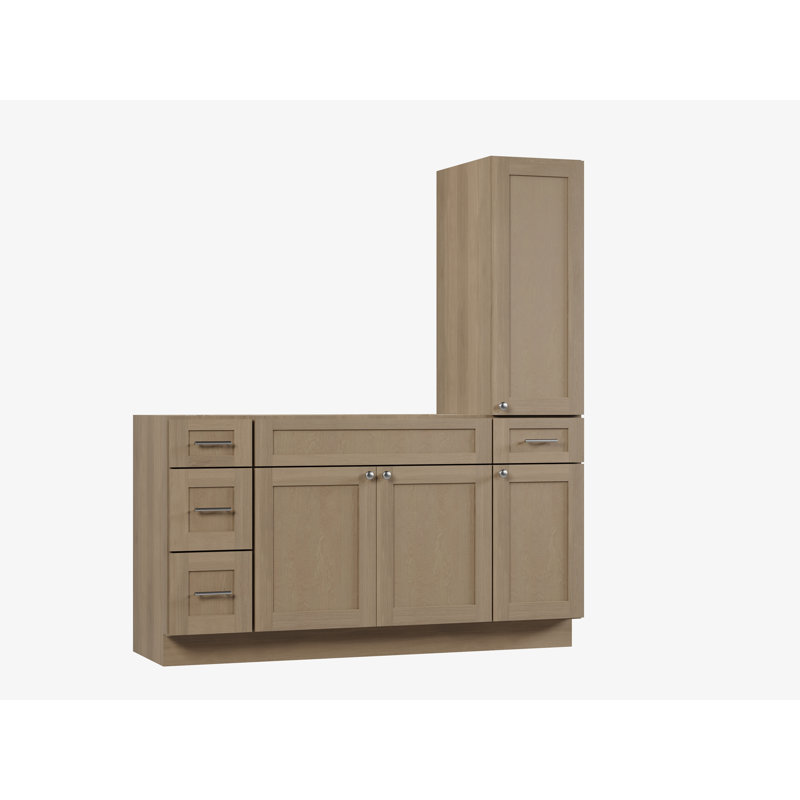 Meuble-lavabo simple 63 po Disar, Chêne naturel