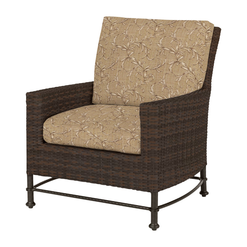 Alexee Woven Lounge Chair Frame with Cushions, Cast Ash Sunbrella® Plainweave, Ash II, Mink