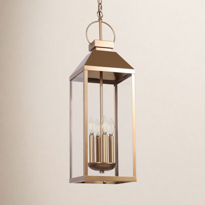Amal 4-Light Modern Gold/Black Outdoor Pendant Light