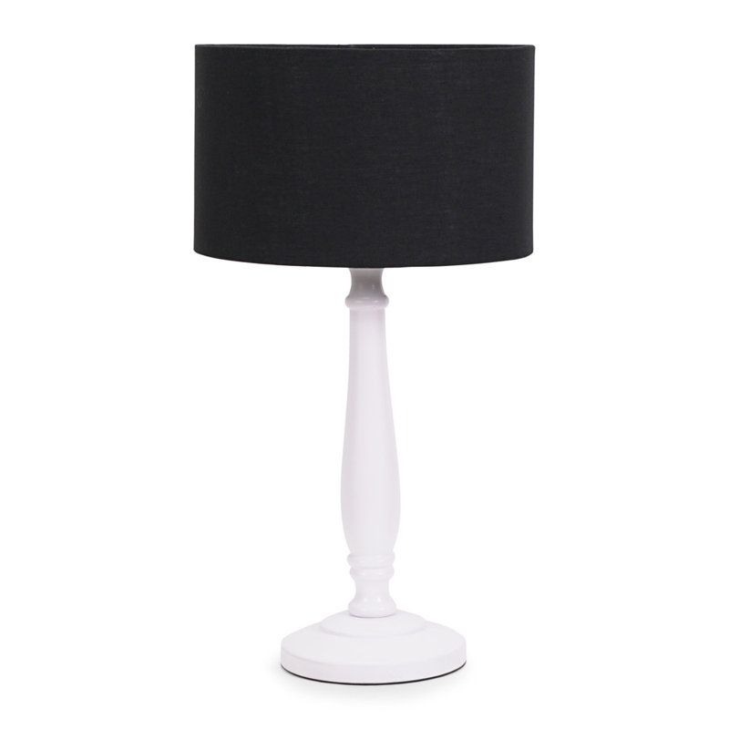 Annum Wood Table Lamp, No, White, Black