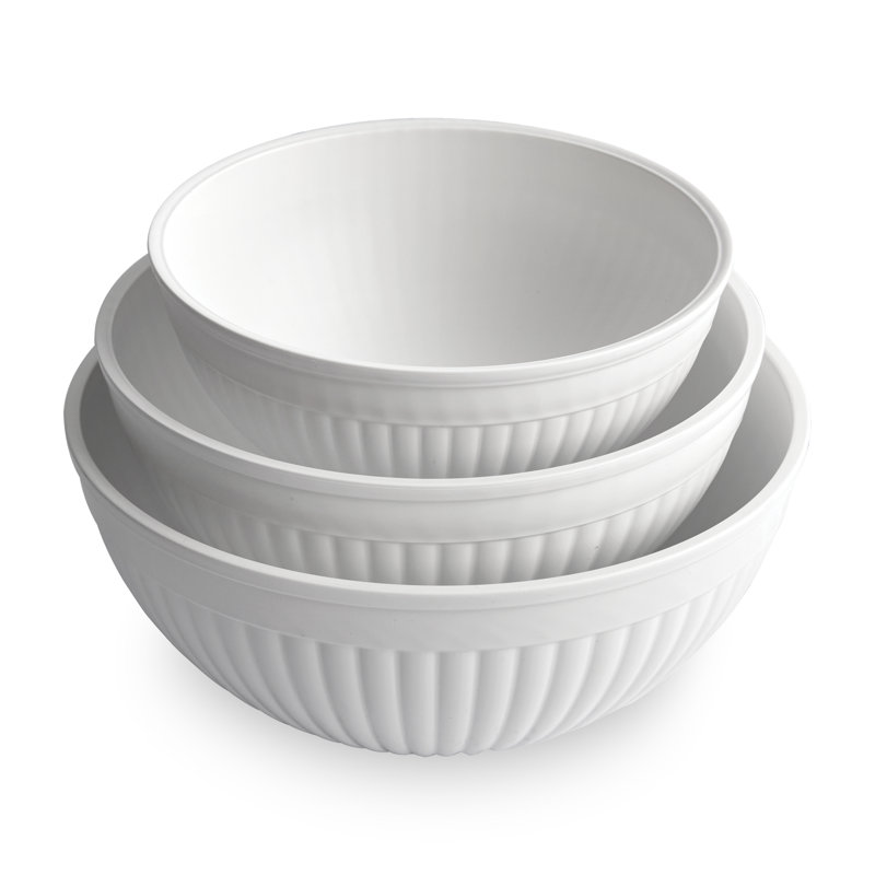 3-Piece Prep & Serve Mixing Bowl Set, White