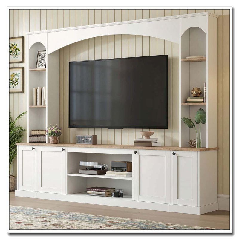 Meuble audio-vidéo avec meuble télé Elegant, Blanc